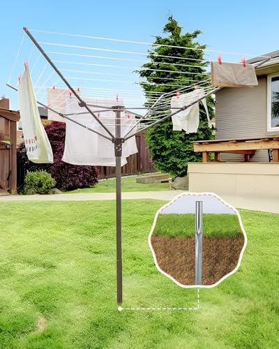 STORAGE MANIAC Outdoor Umbrella Drying Rack with 12 Lines and 164 Feet Drying Space