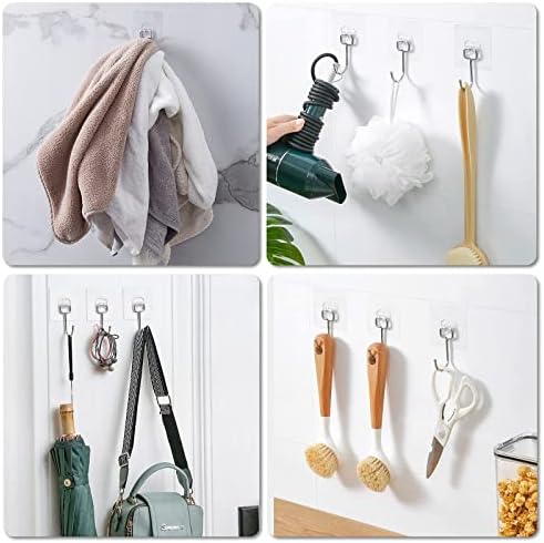 Heavy Duty Adhesive Hooks 8-Pack for 44lbs Max