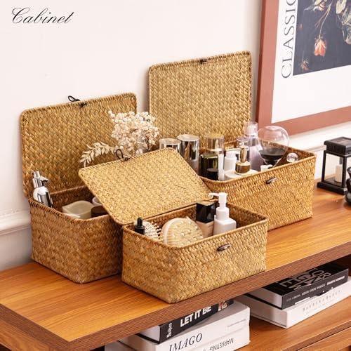Nonam Handwoven Seagrass Storage Bin Set of 3