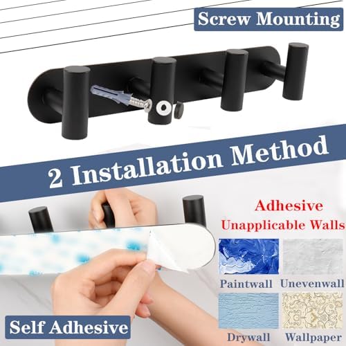 Vanloory Wall Mounted Coat Rack with 5 Hooks
