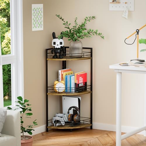 BUTUNITA 3-Tier Corner Shelf Unit - Brown