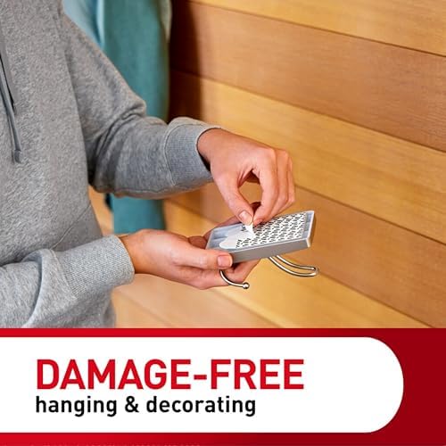 Command X-Large Satin Nickel Triple Hook No Tools Wall Mount
