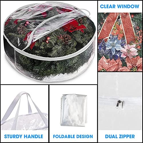 ProPik 24 Inch Clear Wreath Storage Bag 2 Pack