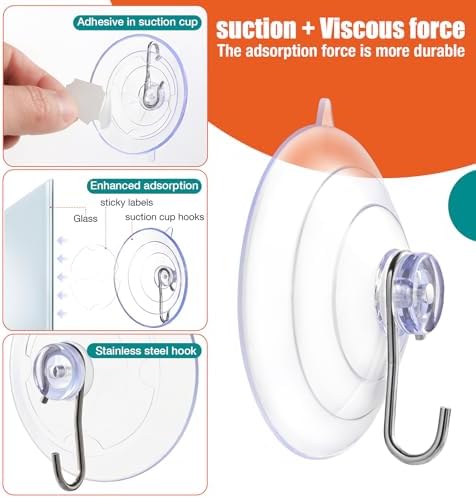 MAISEEN Heavy Duty Suction Cup Hooks 10pk Combo Set