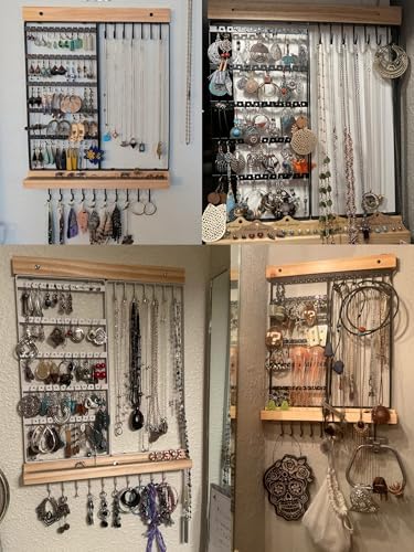 Feyejade 5-Tier Wall Jewelry Organizer Black