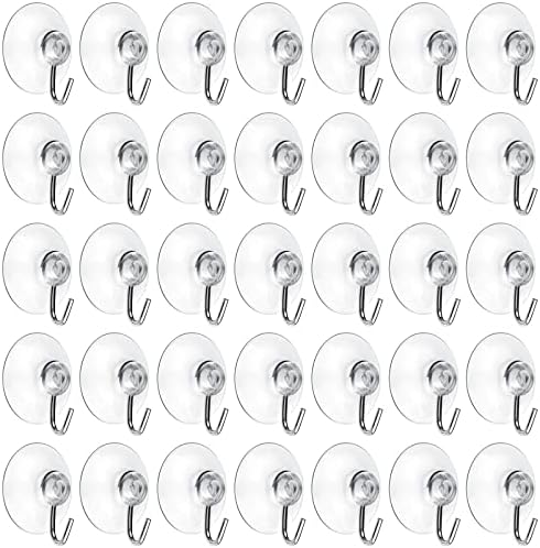 Mudder Suction Cup Hooks with Metal Hooks - 50 Pieces 45 mm