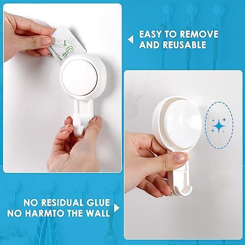 LUXEAR Suction Hooks 6 Pack Heavy Duty Waterproof Shower Door Window Organizer