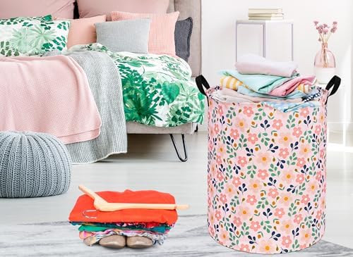 Kids Flower Hamper Storage Bins for Girls Room Decor