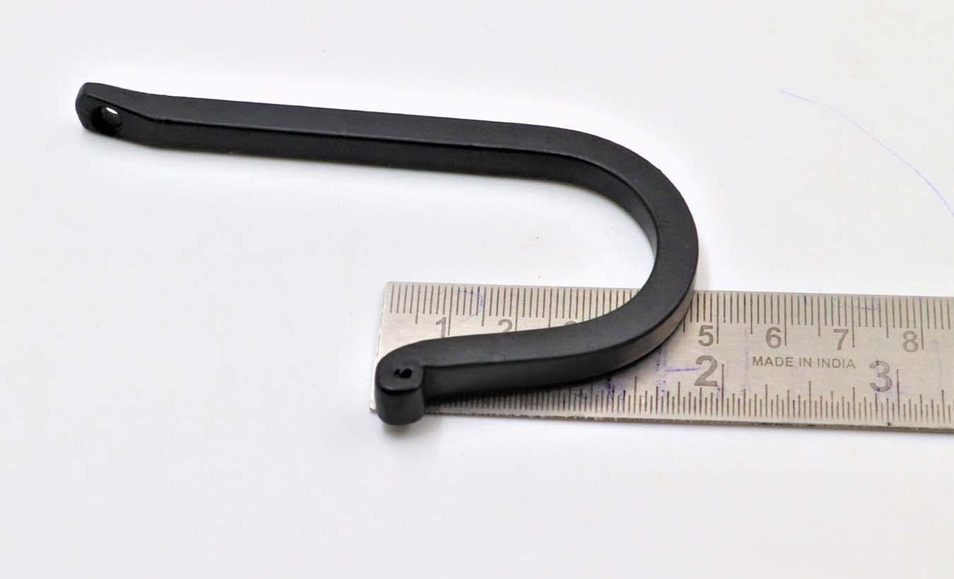 THDC Single Prong Wrought Iron Hooks Vintage Curved Metal Fasteners Heavy Duty Wall Hooks