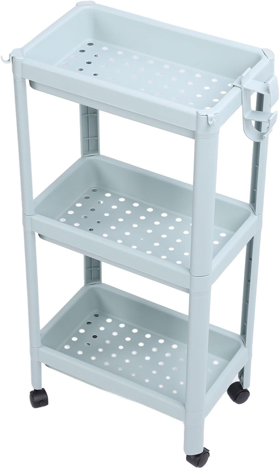 Bathroom Floor Storage Shelf with 3 Layers and Wheels