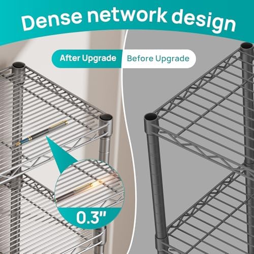 SINGAYE 5 Tier Adjustable Wire Shelf Unit Gray