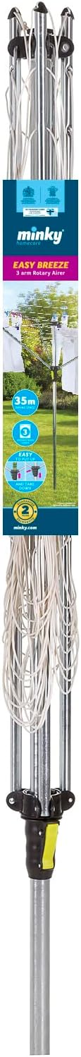 Minky Easy Breeze 115 Ft 3 Arm Rotary Clothesline Silver