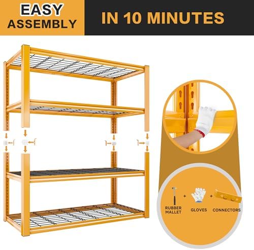 REIBII 4 Tier Heavy Duty Metal Shelving 40 W