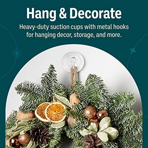 Holiday Joy Suction Cup Hooks 4 Pack Heavy Duty Wall Mount