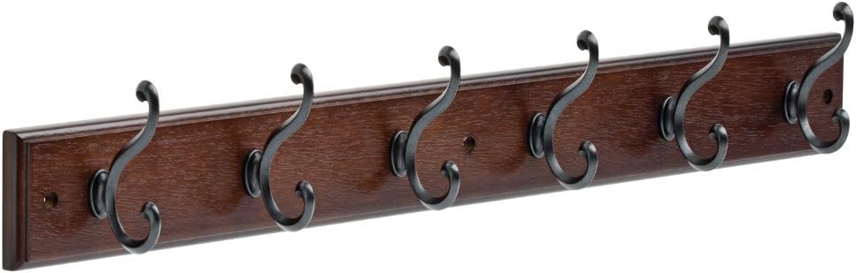 LIBERTY Wall Mounted Coat Rack with 6 Hooks 27 Inch