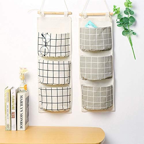 AUHOKY 3Pcs Wall Hanging Storage Organizer with 3 Pockets