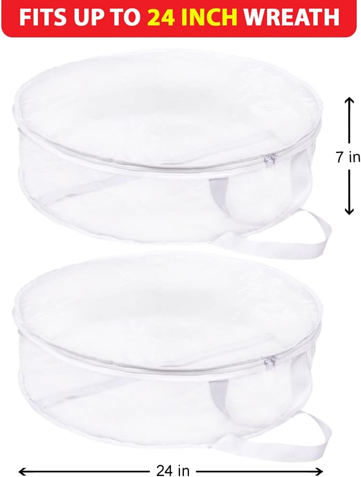 ProPik 24 Inch Clear Wreath Storage Bag 2 Pack