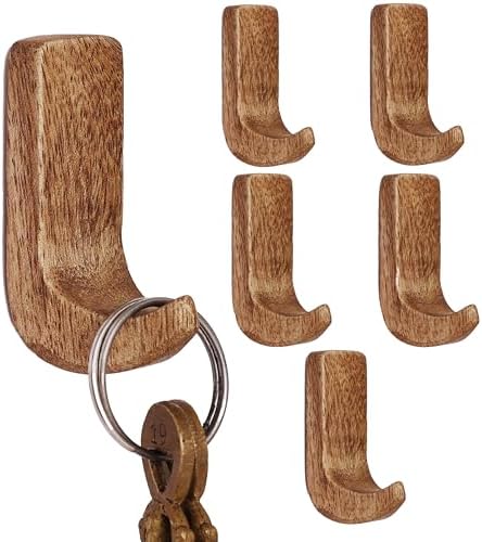 Indian Shelf 6 Hook Wall Organizer with Adhesive Strips
