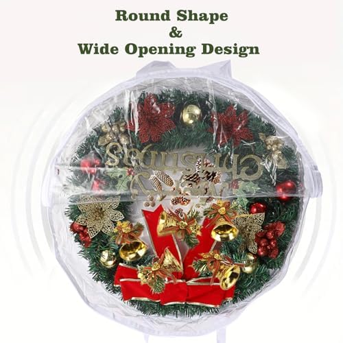 Kokone 3 Pc Clear Wreath Storage Container with Handle