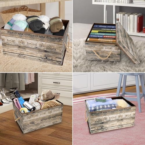 Livememory Lidded Storage Box with Handles and Lids