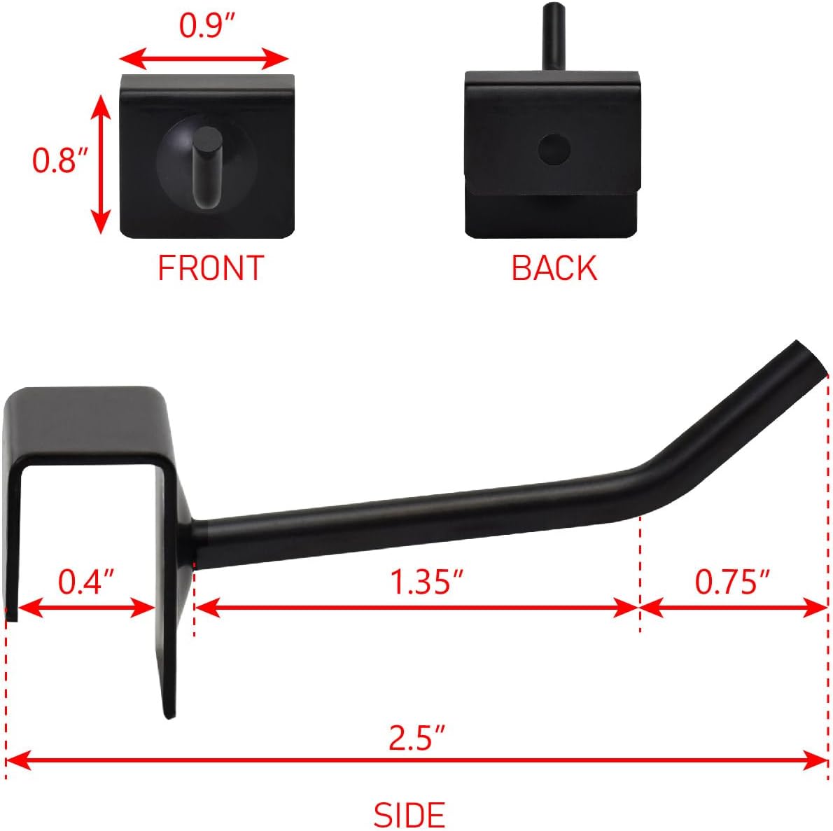 Ikee Design 24 Pcs Wall Mounted Hooks Black