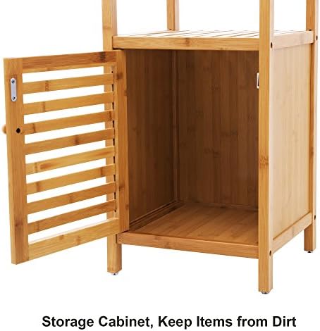 SONGMICS Bamboo Floor Cabinet with 4 Shelves