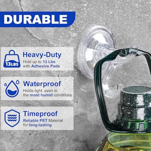 Artressel Suction Cup Hooks 5 Pack Heavy Duty Clear Shower Hook for Bathroom Wall Towel Tile Kitchen Glass Door Window