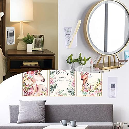 Clear Remote Control Holder Wall Mount Damage-Free 2 Pack