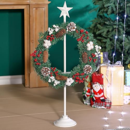 White Star Wreath Stand for Christmas Display