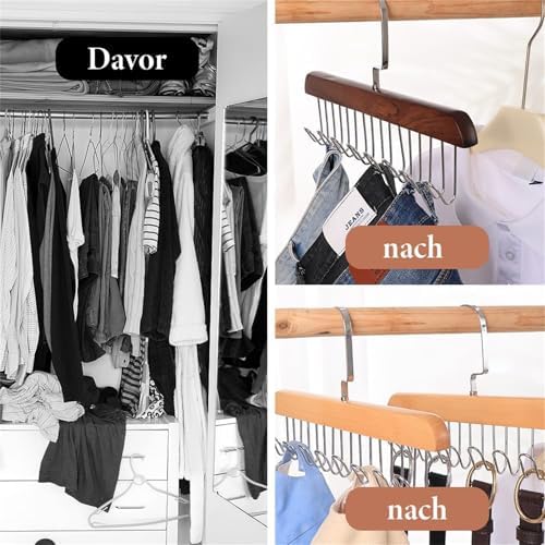 2PCS Anti-Slip Multi-Hook Coat Racks with 16 Hooks