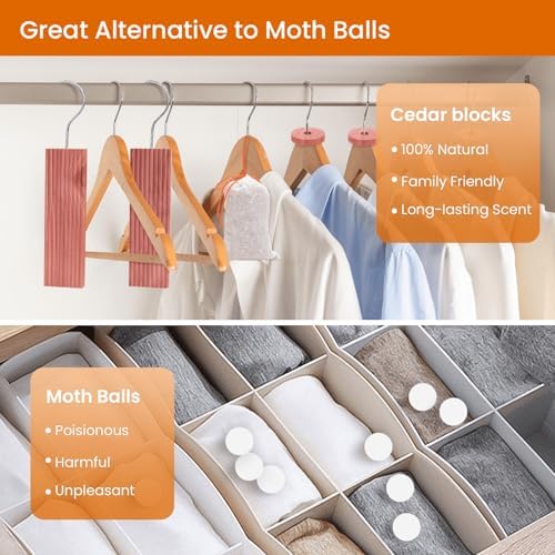 Homode Cedar Blocks for Clothes Storage 40 Pack