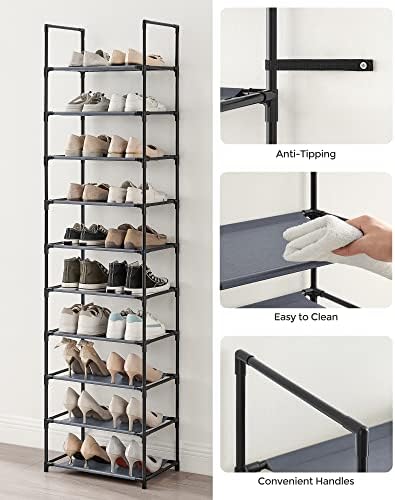 SONGMICS 10 Tier Free Standing Shoe Rack Organizer