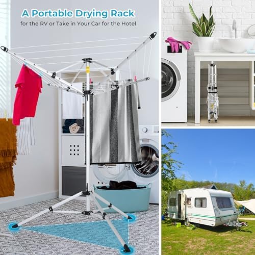 JS HANGER 4-arm Aluminum Clothesline Drying Rack