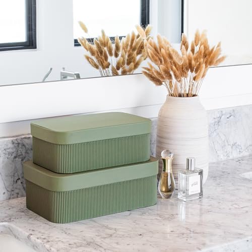 ZICOTO Decorative Storage Boxes with Lids Set of 2