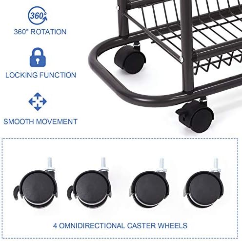 Lucalda Laundry Sorter Cart with 3-Tier Storage and Lockable Wheels