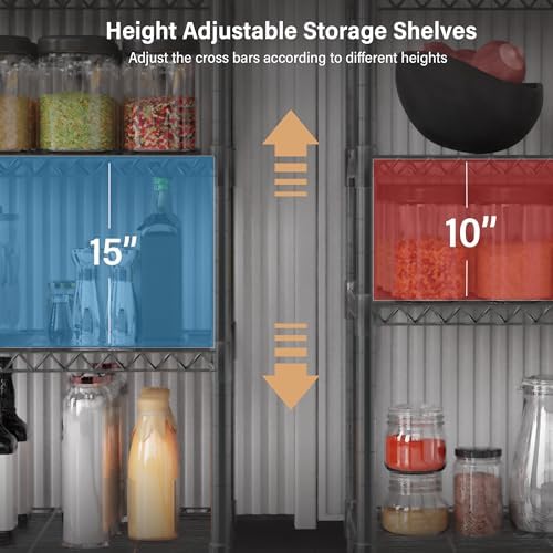 3 Tier Grey Steel Storage Rack with Adjustable Height