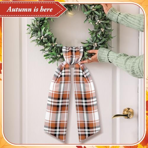 Fall Plaid Wreath Sash for Front Door and Garland