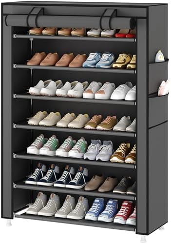Laiensia 7-Tier Vertical Shoe Rack Organizer Grey