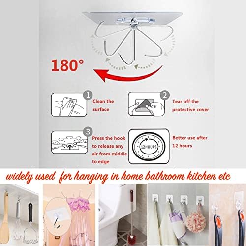 Heavy Duty Adhesive Hooks 14 Pack 33 lb Max Waterproof Oilproof Reusable