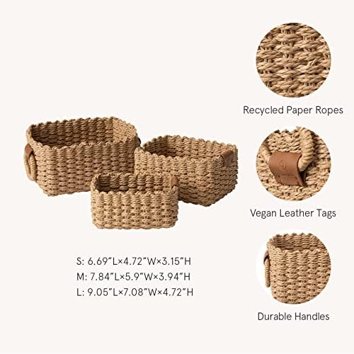 LA JOLIE MUSE Wicker Baskets for Organizing and Decor