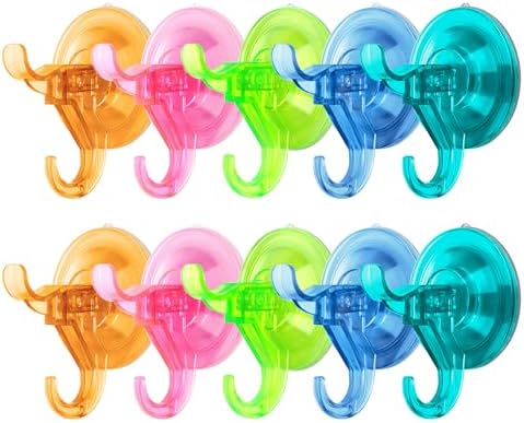 Antimbee Suction Cup Hooks 10 Pack Multi-Color Reusable