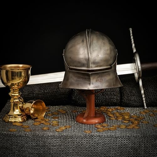 Mythrojan Wooden Helmet Stand - 145 Inch Round Pedestal Display