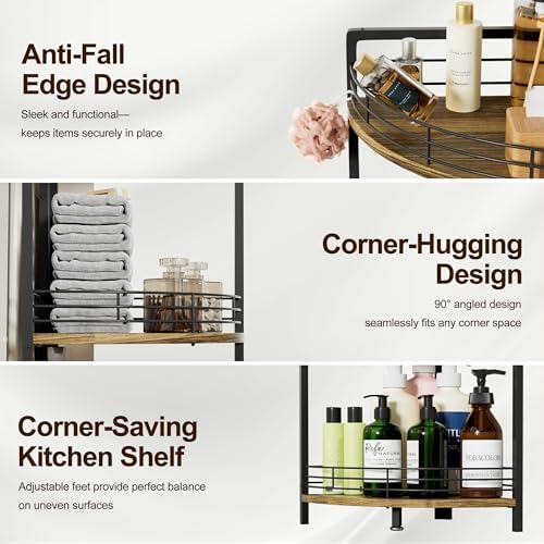 BUTUNITA 3-Tier Corner Shelf Unit - Brown