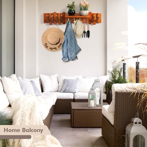 Zingoetrie Wood Coat Rack Wall Mount with 11 Hooks