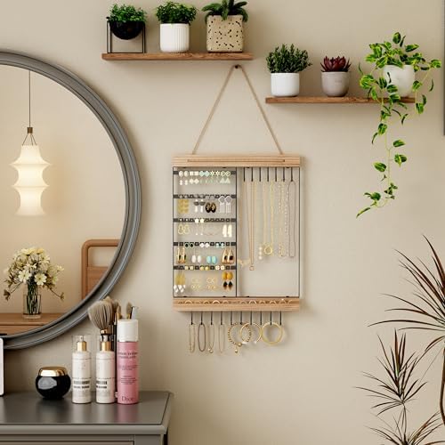 Feyejade 5-Tier Wall Jewelry Organizer Black