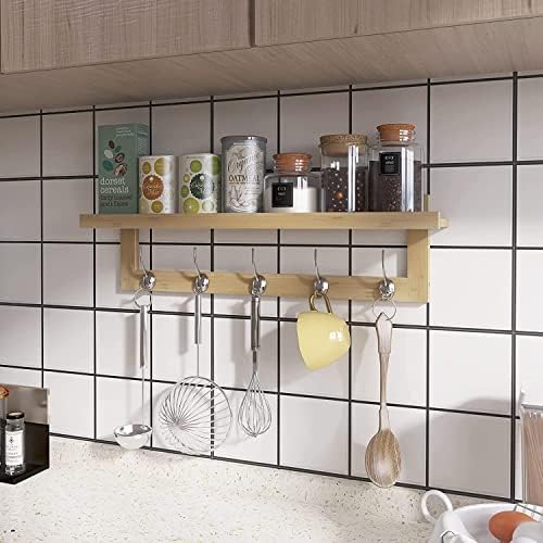 SMIBUY Wall-Mounted Coat Hooks with Shelf 292 Inch Entryway Organizer