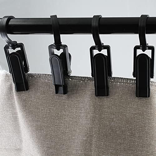 20PCS Black Swivel Laundry Hooks with Strong Grip