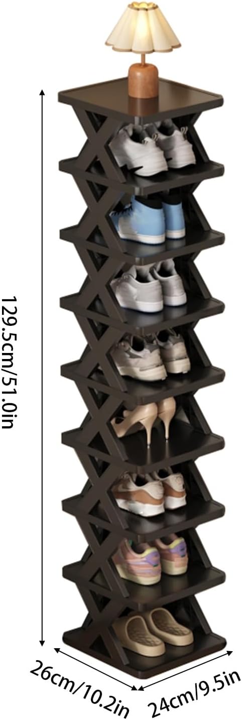 9 Tier Tall Shoe Rack Plastic Corner Organizer