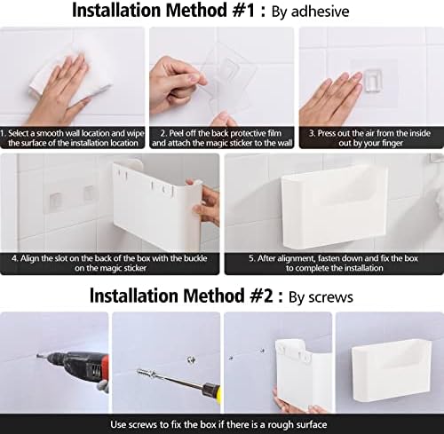 Poeland Floating Shelf Wall Mounted Non Drilling Adhesive 8pcs Bathroom Organizer