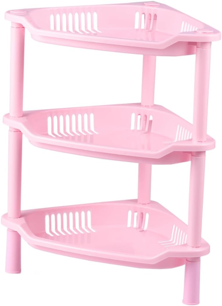 IMIKEYA Corner Shelf Organizer 3 Tier Storage Unit for Bathroom Kitchen
